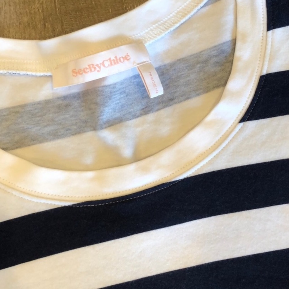 SEE BY CHLOÉ STRIPED BELL SLEEVE BLOUSE - Picture 3 of 6